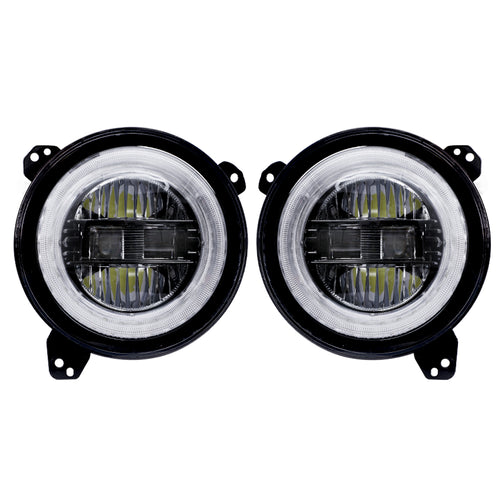 (1 Pair) M0694 : M.T.C Canada 9 Inch Round Led Headlight with White Halo (White DRL + Turn Amber) High Low Beam Day Time Running Light Compatible with Wrangler JL 2018+ Sport Rubicon, DOT Approved
