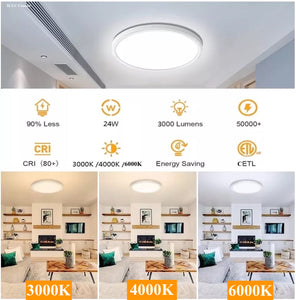 M0350 3cct (Pack of 5 PCS): LED Slim Panel Surface mount Ceiling Light 12 Inch Round 24W Dimmable 3000K 3CCT (3K-6K) CETL