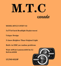 M0692:M.T.C Canada LED 5x7/7x6 Head light 60W 6000lm Hi/Low And DRL 6000K and Turn Amber DOT Approved Replacement For H6064 (1 Pair)