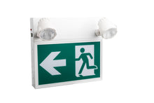 M0665: M.T.C Canada LED STEEL RUNNING MAN EXIT SIGN COMBO CSA Certified With 2 Head LED 2Wx2
