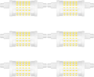 Pack of 6 6K M0620: R7S LED Bulb 78mm 10W Dimmable LED Light Bulbs Daylight 360 Degrees Double Ended J Type T3 J78
