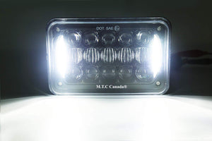 1 pair M0417 : M.T.C Canada LED 4x6 Head light 48W 4800lm Hi/Low And DRL DOT Approved Replacement For H4651 H4652 H4656 H4666 H6545(Pack of 2 Piece)