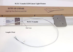 M0399 :LED T8 2 Feet Purification Fixture 20W 6000K 2200Lm, Tube Light Fixture Only 0.85 inch Thickness No Need Ballast Pack of 4 Pcs