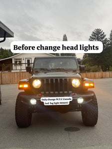 1 Pair ( M0697 : LED 4 inch 30W 6000K-6500K Projector Fog Lights JK and JL DOT Approved For Jeep Wrangler)