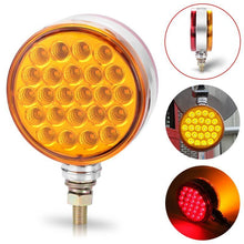 1 Pair M0703-M.T.C Canada LED Round Dual Face Red/Amber Truck Fender Pedestal Marker Lights Turn Signal