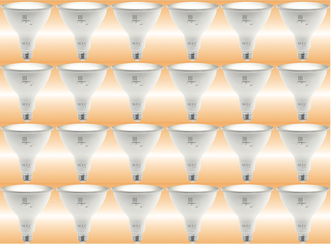 (Pack of 24 PCs) M0587- M.T.C Canada ® LED Par 38 3CCT With E26 Holder Input 120V AC 15W Dimmable 1350lm 3CCT Change Colour With Button LED Par38 40 Degree Beam ( 3000K ,3500K,6000K ) CUL Certified