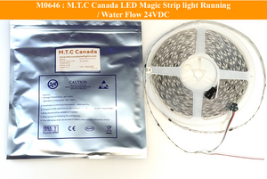 ( 1 Pack ) M0646 -M.T.C Canada LED Strip light RGBIC / RGB IC / RGB Magic Running Strip 10M (33 Feet ) 24VDC No Drop in Voltage 10W/M  5050 60LED/M IP20 Indoor Use Only