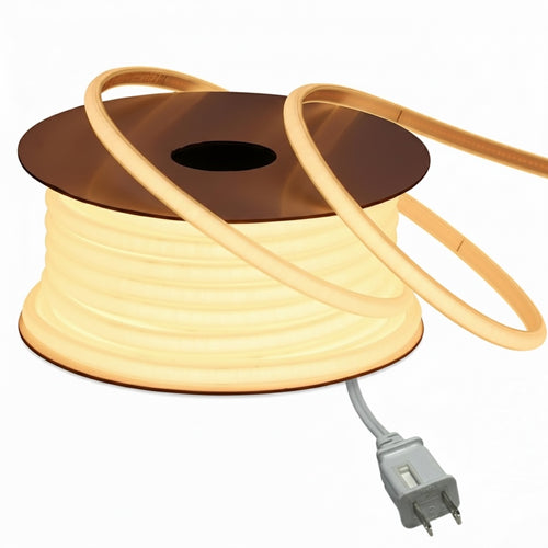 50M (165 Feet) M0828 3K :M.T.C Canada LED Cob Line Voltage Strip Light 50M (165 Feet) Roll (3000K Warm White) 480LED/M 10 Watt/m 120VAC USA Wall Plug Outdoor and Indoor Ip67 Waterproof