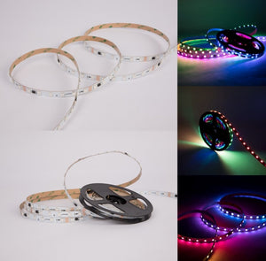 ( 1 Pack ) M0646 -M.T.C Canada LED Strip light RGBIC / RGB IC / RGB Magic Running Strip 10M (33 Feet ) 24VDC No Drop in Voltage 10W/M  5050 60LED/M IP20 Indoor Use Only