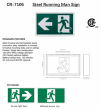 Pack of 1 Piece M0666 : M.T.C Canada LED Running Man Exit Sign Steel Housing PC Panel Input Voltage 120V-347V CSA Certified,For Sale Canadian Company Canadian Stock