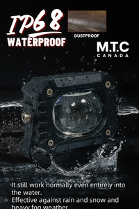 M0576: M.T.C Canada LED 2 inch Square White Amber LED Driving Work Light Bar Pods With Mount Bracket Spot Off Road Fog( 1 Pair)