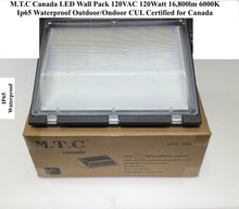 (Pack of 1 ) M0777 Black Housing : M.T.C Canada Commercial Grade LED Wall Pack 120 watt 6000K 120VAC 16,800 lm IP65 Outdoor/Indoor Waterproof Ip65 with Photocell Sensor CUL Certified