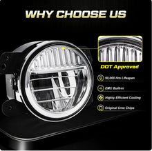 1 Pair ( M0697 : LED 4 inch 30W 6000K-6500K Projector Fog Lights JK and JL DOT Approved For Jeep Wrangler)
