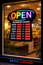 M0851:Upgraded M.T.C Canada RGB LED Open Sign with Timer & Remote – Multi-Color Programmable Display for Storefront & Business
