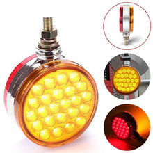 1 Pair M0703-M.T.C Canada LED Round Dual Face Red/Amber Truck Fender Pedestal Marker Lights Turn Signal