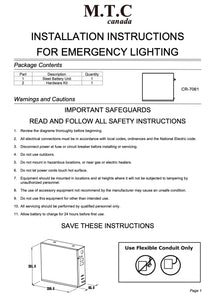 (Pack of 1) M0685 M.T.C Canada LED Steel Emergency Light with Lights Output 12VDC CUL Certified with 2 Head LED 2Wx2 Input Voltage 120-347V (Pack of 1 Piece LED Emergency Light with Head)