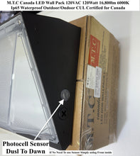 (Pack of 1 ) M0777 Black Housing : M.T.C Canada Commercial Grade LED Wall Pack 120 watt 6000K 120VAC 16,800 lm IP65 Outdoor/Indoor Waterproof Ip65 with Photocell Sensor CUL Certified