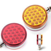 1 Pair M0703-M.T.C Canada LED Round Dual Face Red/Amber Truck Fender Pedestal Marker Lights Turn Signal
