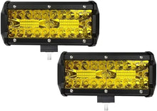 (Pack of 2)  :M0671 : M.T.C Canada LED Light Bar 7 Inch Offroad Driving Lights 120W, Input 10-30VDC 6000K/Yellow LED Pods Spot Flood Combo Beam