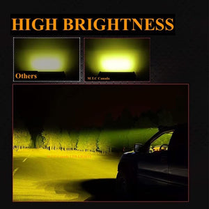 (Pack of 2)  :M0671 : M.T.C Canada LED Light Bar 7 Inch Offroad Driving Lights 120W, Input 10-30VDC 6000K/Yellow LED Pods Spot Flood Combo Beam
