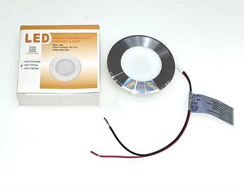 Pack of 10 Piece M0733  (Silver colour trim) :M.T.C Canada LED Puck Light/LED Low Voltage Recessed Under Cabinet Lights 12VDC 2W 200lm CETL Available In 2 Colour Silver trim 3cct (3K-45K-6K)