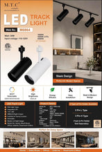 (Pack of 12) M0864 : M.T.C Canada LED Track Light Head 30W 3000lm 3CCT Selectable with Button 3K/4K/6K Dimmable 120VAC, CETL Certifeid to CSA Std22.2 Available in two Colors and two Styles