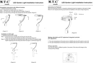 (Pack of 1) M0655 Black Housing 150Watt : M.T.C Canada LED Garden Post Light/LED Street Light with Photocell Sensor Input 100-277VAC, Switch Power with Button 150W/120W/100W and CCT Change 4K/6K CUL