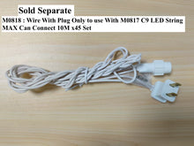 CSA Certified 50M (165 Feet) M0817 : M.T.C Canada C9 LED String Light – Warm White (10M / 50 LEDs) X5 (50M /250 LED White Wire Extendable Male Female Connection Max Can Connect 45 Set