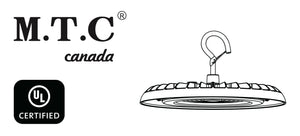 Pack of 4 Piece :M0658 : M.T.C Canada LED High Bay Light Linear UFO Series 200W 25,000lm 6000K Input Voltage 120VAC IP65 Waterproof / Dust Proof New Advance Model CUL certified