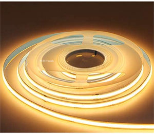 (1 Roll 15M) M0677: M.T.C Canada LED Strip Light COB Dot Free 15M (49.2 FT Roll) 24VDC 320LED /M 12W/M IP44 No Drop in Voltage with 1 Side Power