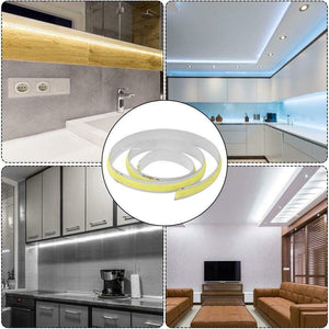 (1 Roll 15M) M0677: M.T.C Canada LED Strip Light COB Dot Free 15M (49.2 FT Roll) 24VDC 320LED /M 12W/M IP44 No Drop in Voltage with 1 Side Power