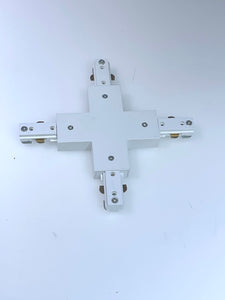 Pack of 2 Piece M0684 / X Joint (Black Housing /White Housing ) : M.T.C Canada 3 Pin H Type X Joint Only to Use with 3 Wire H Type Track System 120VAC