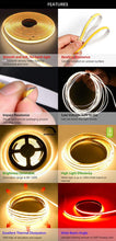 (1 Roll 15M) M0677: M.T.C Canada LED Strip Light COB Dot Free 15M (49.2 FT Roll) 24VDC 320LED /M 12W/M IP44 No Drop in Voltage with 1 Side Power