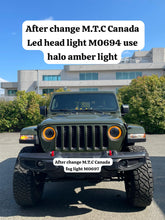 (1 Pair) M0694 : M.T.C Canada 9 Inch Round Led Headlight with White Halo (White DRL + Turn Amber) High Low Beam Day Time Running Light Compatible with Wrangler JL 2018+ Sport Rubicon, DOT Approved