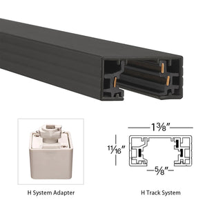 Pack Of 12 M0684 8 feet 3 Pin H Type :M.T.C Canada LED Track Rail - 8 Feet Long Black Housing / White Housing Aluminum Frame, 3 Pin H Type, 120VAC Heavy Duty, CETL