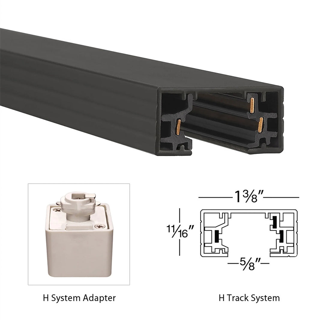 Pack Of 12 M0684 8 feet 3 Pin H Type :M.T.C Canada LED Track Rail - 8 Feet Long Black Housing / White Housing Aluminum Frame, 3 Pin H Type, 120VAC Heavy Duty, CETL
