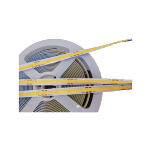 (1 Roll 15M) M0677: M.T.C Canada LED Strip Light COB Dot Free 15M (49.2 FT Roll) 24VDC 320LED /M 12W/M IP44 No Drop in Voltage with 1 Side Power