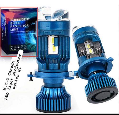 ( 1 Pair ) M0792 -M.T.C Canada LED Intelligent Bi-LED projector lens series H4 hi /low 6000K 80W x2 =160W 16,000lm