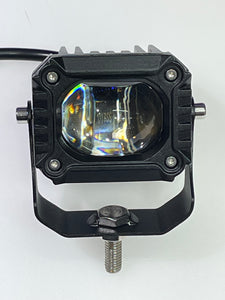 M0576: M.T.C Canada LED 2 inch Square White Amber LED Driving Work Light Bar Pods With Mount Bracket Spot Off Road Fog( 1 Pair)