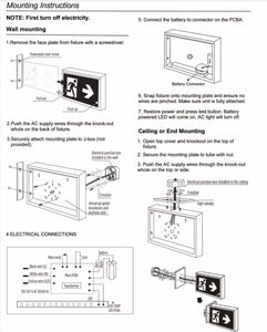 Pack of 1 Piece M0666 : M.T.C Canada LED Running Man Exit Sign Steel Housing PC Panel Input Voltage 120V-347V CSA Certified,For Sale Canadian Company Canadian Stock