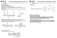 (Pack of 1 )Upgraded M0704: M.T.C Canada LED High Bay Light Linear Frosted Lens Dimmable 347VAC (Linear High Bay Wattage Selectable 220/200/180W 30,800lm 4K/6K CCT Change Input 120-277VAC/347VAC CUL)