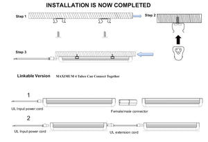 Pack of 10 M0715 :M.T.C Canada Premium Range LED T8 4 Feet Integrated Tube Light Fixture Frosted /Shop Light Fixture /Garage Light Fixture /Cooler Light /Fridge Light 36W 4680lm(130lm/W) 6000K