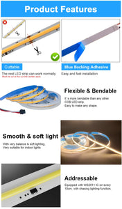 1 Pack M0741 :M.T.C Canada COB Running Water Flowing LED Strip Light Dream Colour 24VDC 10M (33 Feet No Drop in Voltage) 16 Watt/Meter Horse Race Sequential