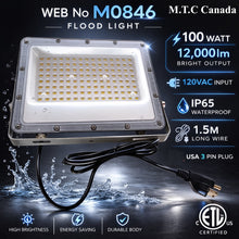 (Pack of 4 Piece )M0846-M.T.C Canada LED flood Light 100W 12000lm 6000K 120VAC With Plug In CETL Certified IP65