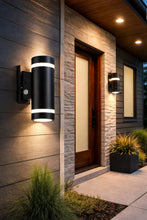 (Pack of 2) M0835 - Cul Certified M.T.C Canada LED Up Down Wall Pack Light – 5W/10W/15W Adjustable, 3CCT Selectable (3000K/4000K/6000K), Black, Outdoor Wall Sconce, AC120-277VAC with Photocell