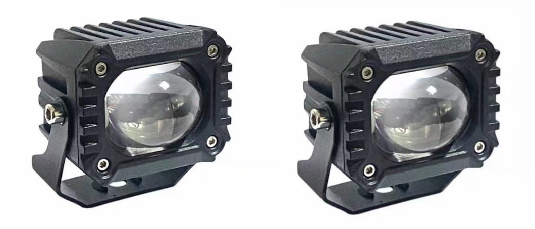 M0576: M.T.C Canada LED 2 inch Square White Amber LED Driving Work Light Bar Pods With Mount Bracket Spot Off Road Fog( 1 Pair)