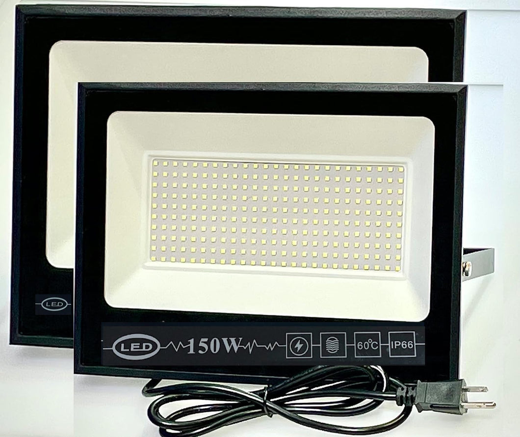 2 Pack or 4 Pack to choose M0642: M.T.C Canada LED Flood Light 150W 18000lm  6000K Cool White Input Voltage AC120V  Waterproof Ip65 CETL Certified