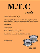 1 Pair ( M0697 : LED 4 inch 30W 6000K-6500K Projector Fog Lights JK and JL DOT Approved For Jeep Wrangler)