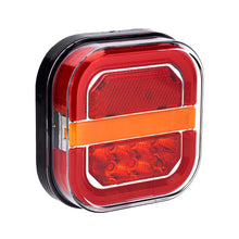 1 Pair (Left + Right) M0750 :M.T.C Canada 4 Inch LED Tail light 2X Amber+Red Square LED Truck Trailer Stop Turn Signal Tail Brake Light DRL