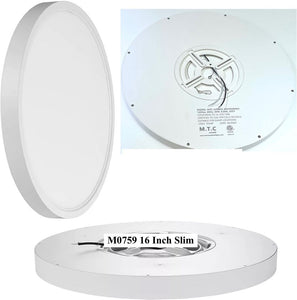 M0759 :M.T.C Canada LED Slim Panel Surface Mount/LED Ceiling Light 16 Inch Round 30W Dimmable 4000lm 120VAC 3CCT (3K-4K-6K) CETL